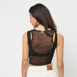 Karl Kani Γυναικείο αμάνικο μπλουζάκι Chest Signature Gathering Mesh Top BLACK